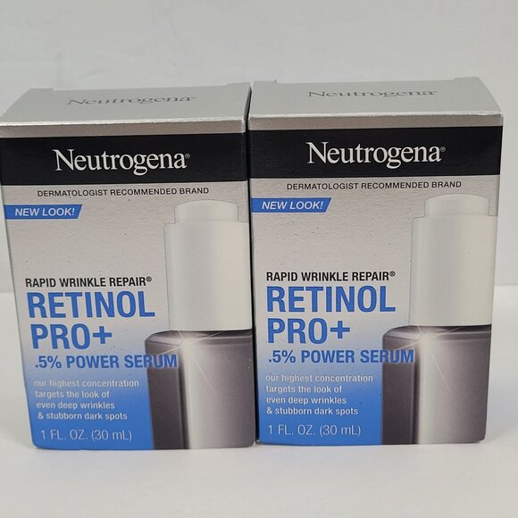 Neutrogena Rapid Wrinkle Repair Retinol Pro+.5% Power Serum 1 FL OZ Set of 2 NIB - Picture 1 of 5